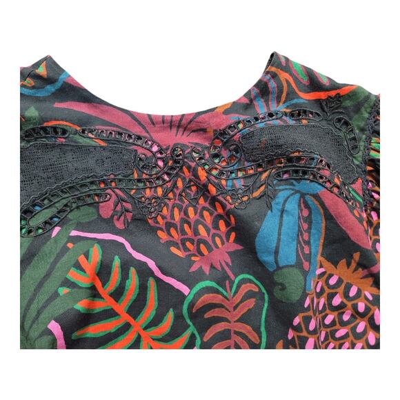 FARM Rio FrutisDream Puff Sleeve SubtleFruit Print NWT Sz S BOHO Art to Wear Y2K - Picture 8 of 15